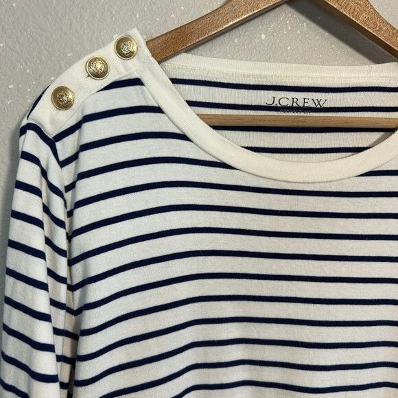 J. Crew Perfect-Fit Long-Sleeve Crewneck Button Shoulder Long Sleeve T-Shirt XL - Picture 4 of 6